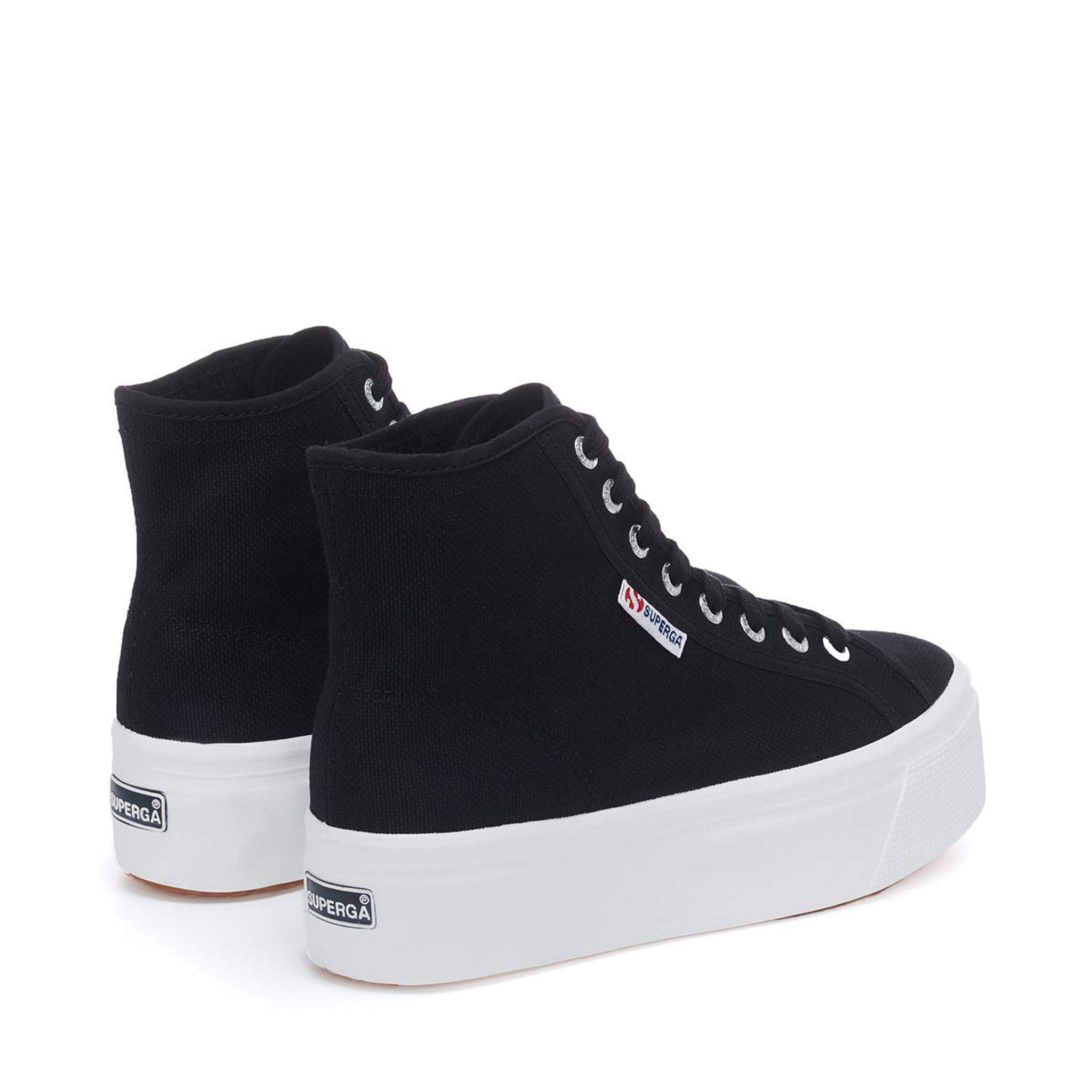 Superga 2708 High Top Sneakers - Black. Back view.