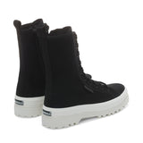Superga 2641 Alpina High Top Boots - Matte Black. Back view.