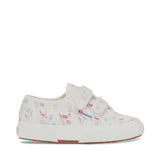 Superga 2750 Kids Straps Flowers Sneakers - White Floral. Side view.