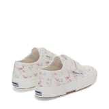 Superga 2750 Kids Straps Flowers Sneakers - White Floral. Back view.