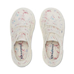 Superga 2750 Kids Straps Flowers Sneakers - White Floral. Top view.