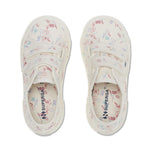 Superga 2750 Kids Straps Flowers Sneakers - White Floral. Top view.