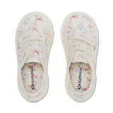 Superga 2750 Kids Straps Flowers Sneakers - White Floral. Top view.