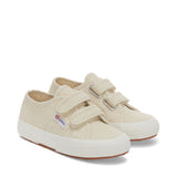 Superga 2750 Kids Cotjstrap Classic Sneakers - Eggshell. Front view.