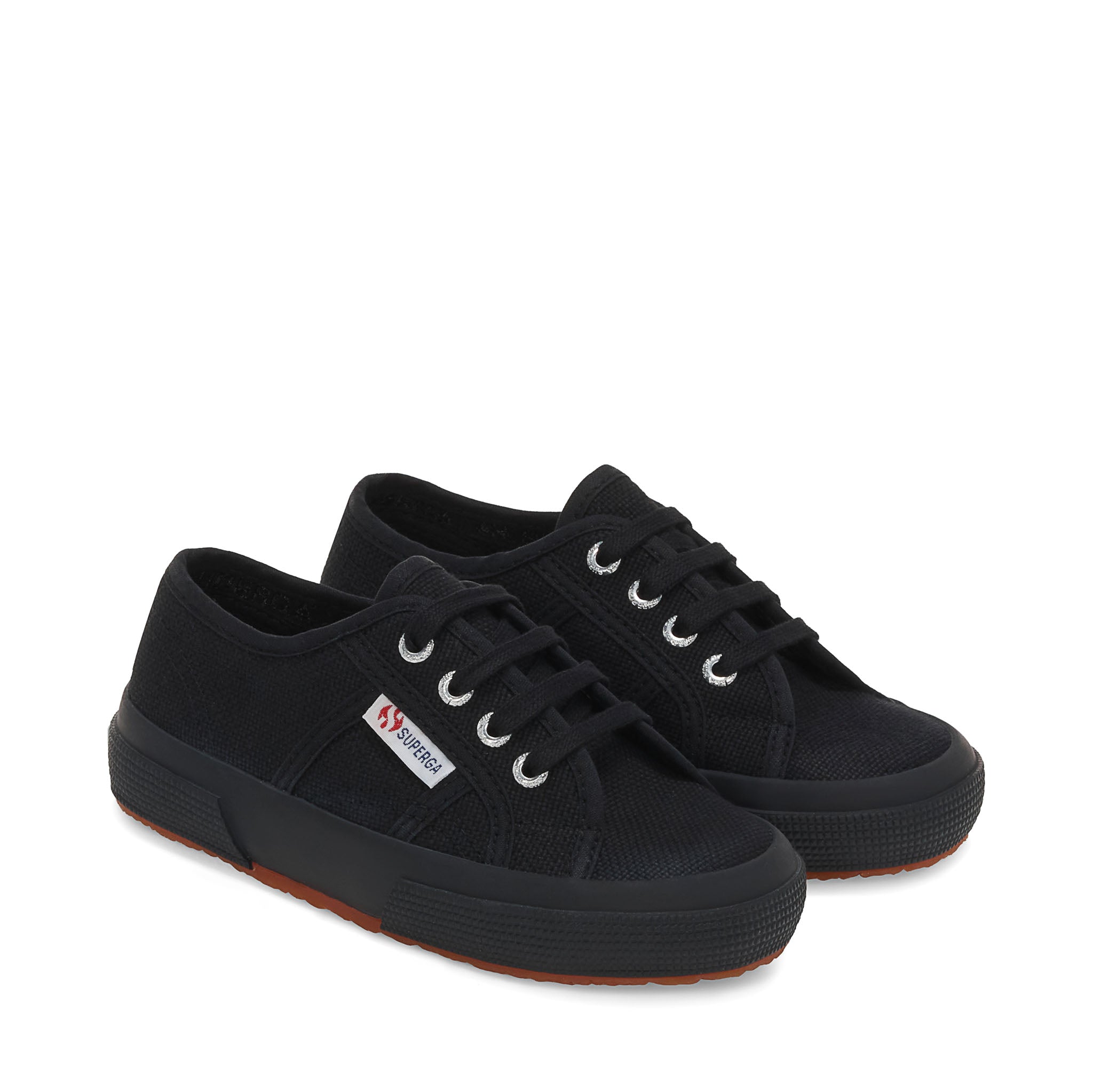 Superga 2750 Kids Jcot Classic Sneakers - Full Black. Front view.