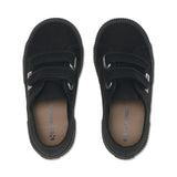 Superga 2750 Kids Cotjstrap Classic Sneakers - Full Black. Top view.