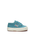 Superga 2750 Jcot Classic Sneakers in Light Dusty Blue Avorio. Side View.