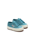 Superga 2750 Kids Jcot Classic Sneakers - Light Dusty Blue Avorio. Front view.