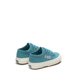 Superga 2750 Kids Jcot Classic Sneakers - Light Dusty Blue Avorio. Back view.