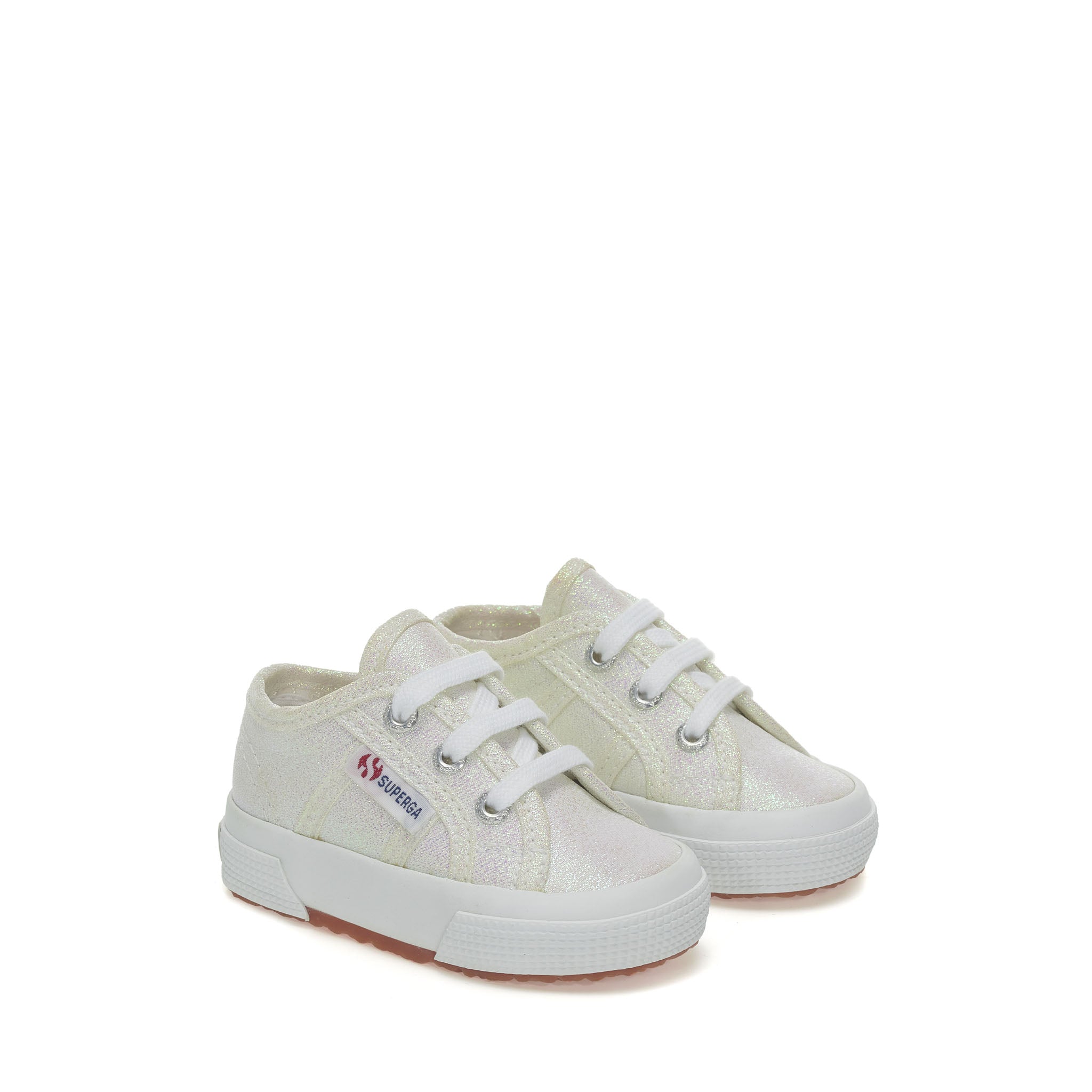 Superga 2750 Baby Lam√© Sneakers - Iridescent. Front view.