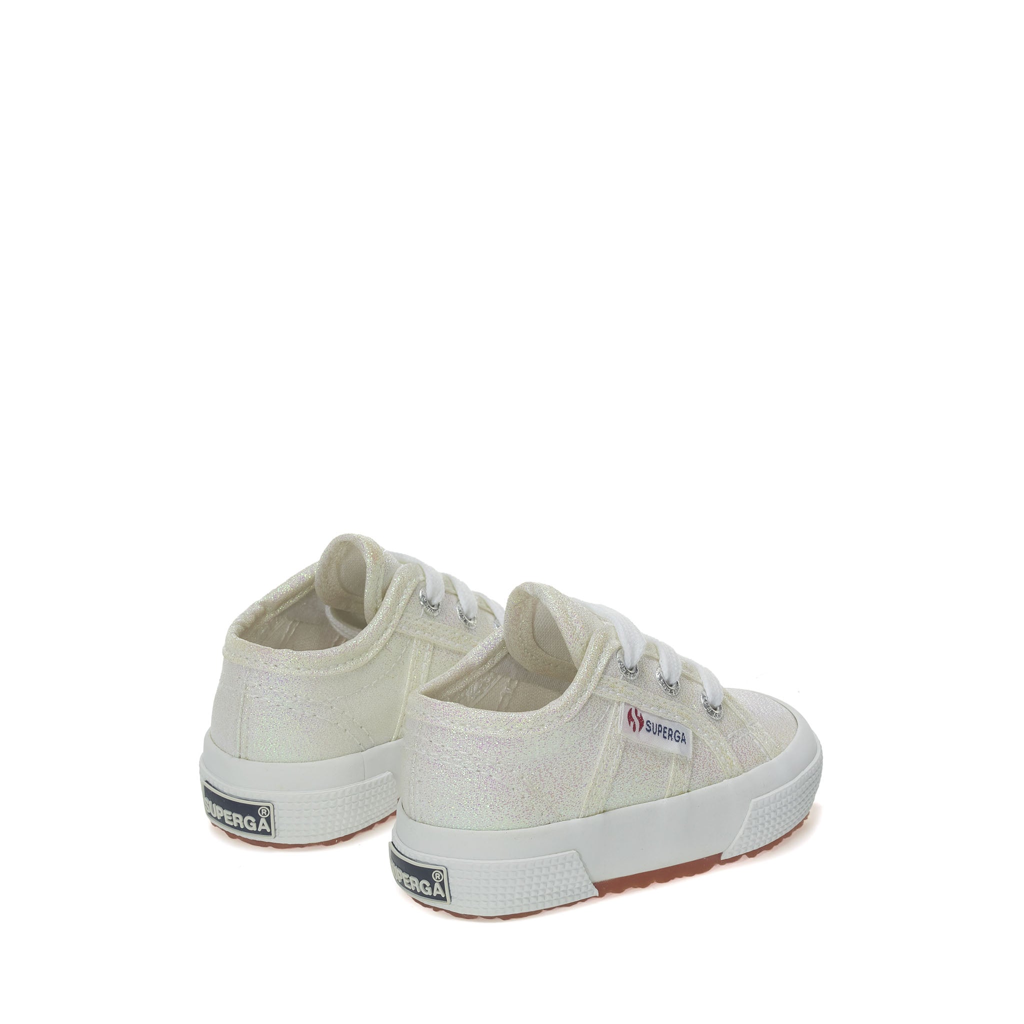 Superga 2750 Baby Lam√© Sneakers - Iridescent. Back view.
