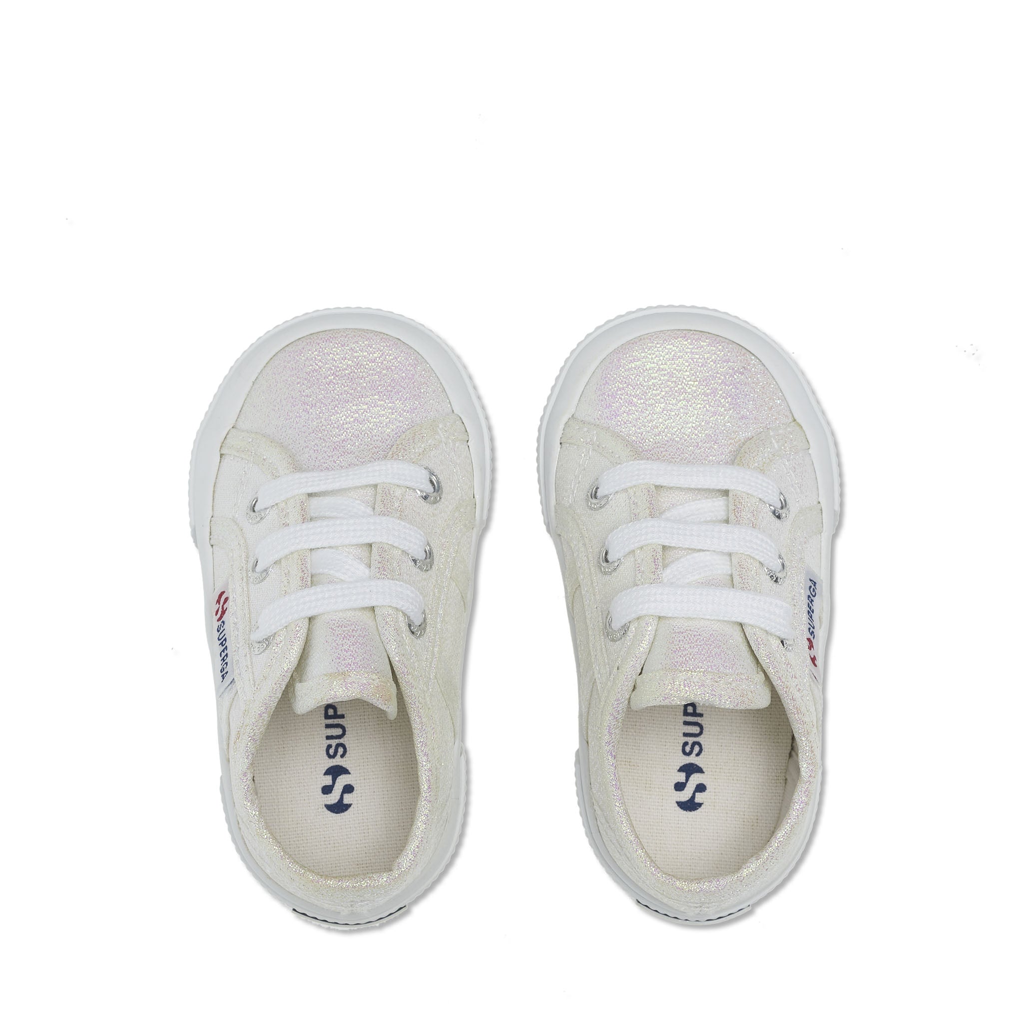 Superga 2750 Baby Lam√© Sneakers - Iridescent. Top view.