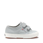 Superga 2750 Kids Cotjstrap Classic Sneakers - Grey Lilla Avorio. Side view.