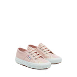 Superga 2750 Kids Lam√© Sneakers - Iridescent Pink. Front view.