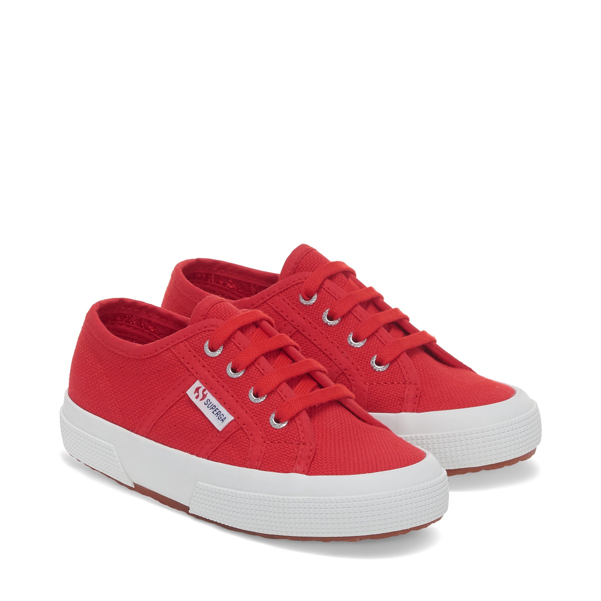 Superga 2750 Kids Jcot Classic Sneakers - Red White. Front view.