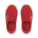 Superga 2750 Kids Jcot Classic Sneakers - Red White. Top view.