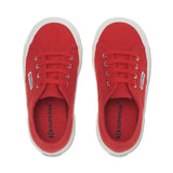 Superga 2750 Kids Jcot Classic Sneakers - Red White. Top view.
