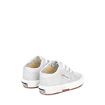 Superga 2750 Baby Lamé Sneakers - Grey Silver. Back view.