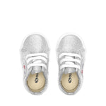 Superga 2750 Baby Lamé Sneakers - Grey Silver. Top view.