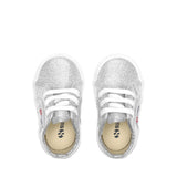 Superga 2750 Baby Lamé Sneakers - Grey Silver. Top view.