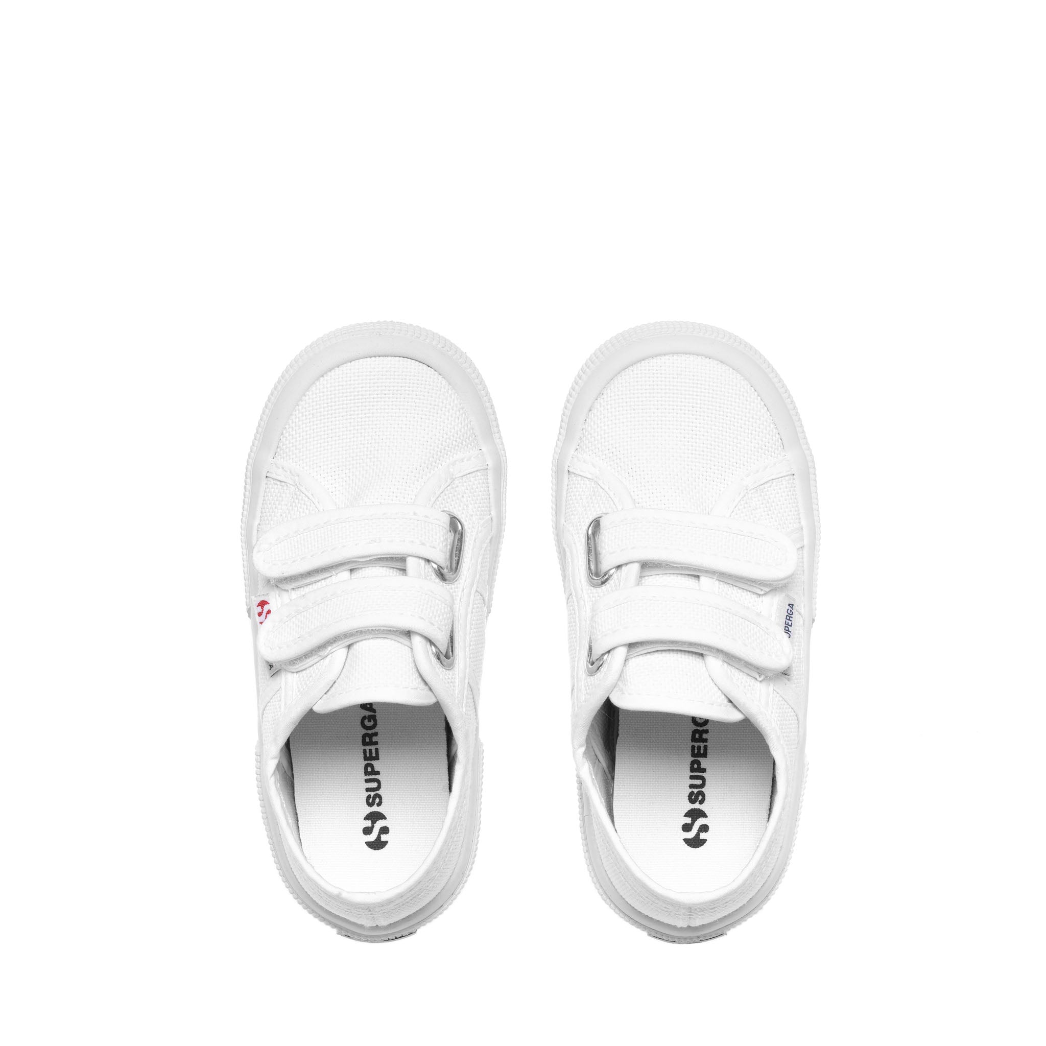 Superga 2750 Kids Cotjstrap Classic Sneakers - White. Top view.