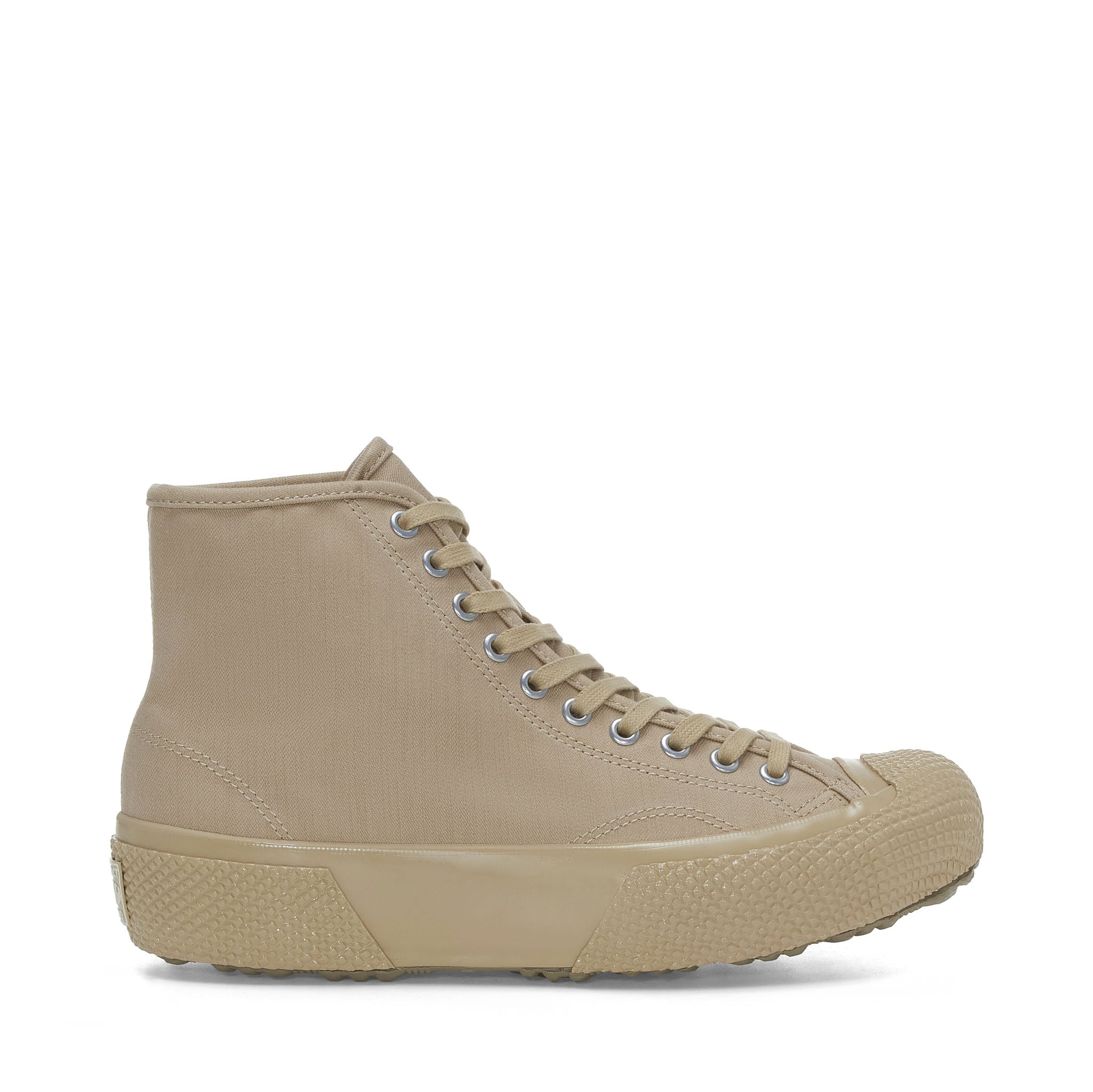 Superga 2435 BK Sateen Sneakers - Beige. Side view.