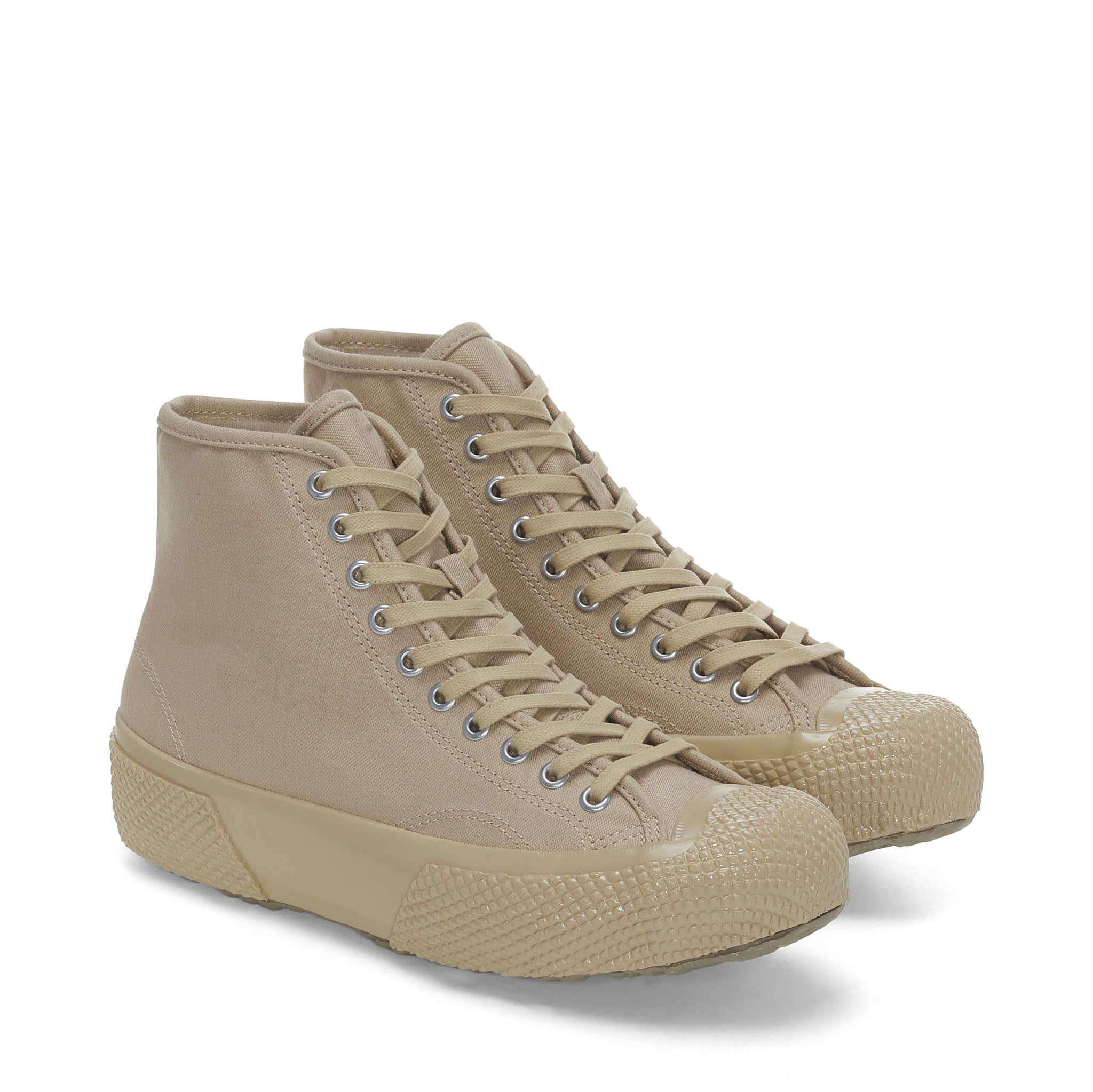 Superga 2435 BK Sateen Sneakers - Beige. Front view.