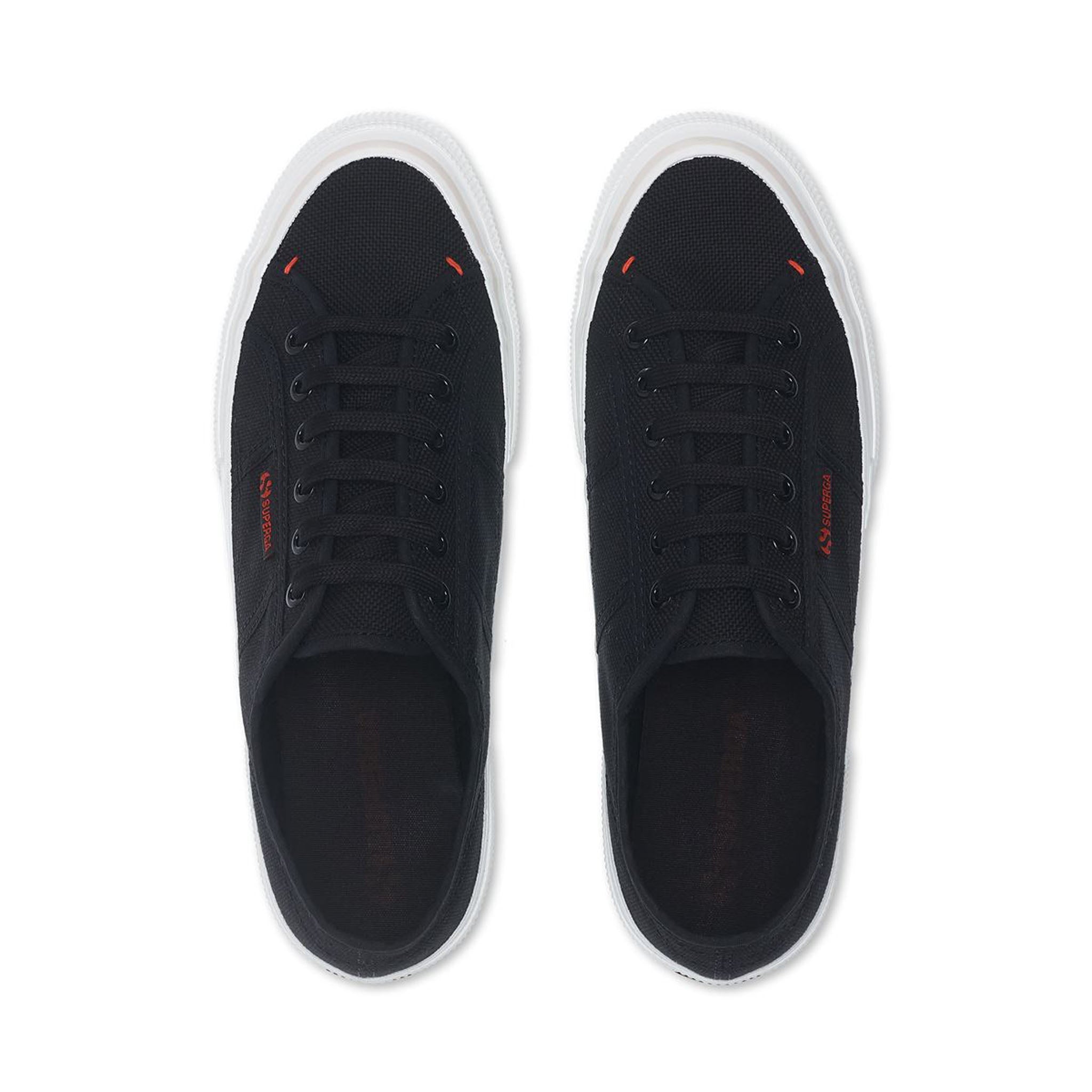 Superga 2490 Bold Sneakers - Black Red. Top view.