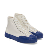 Superga 2433 Collect Workwear Sneakers - White / Blue. Front view.