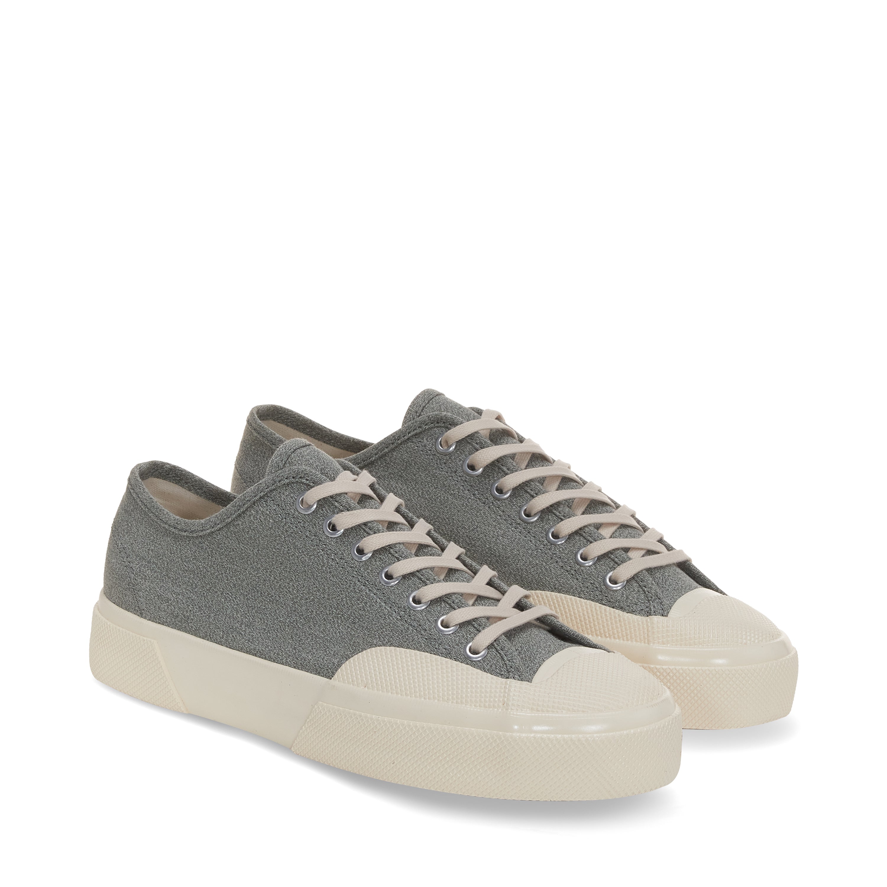 Superga 2432 CSV Salt Pepper Sneakers - Light Grey. Front view.