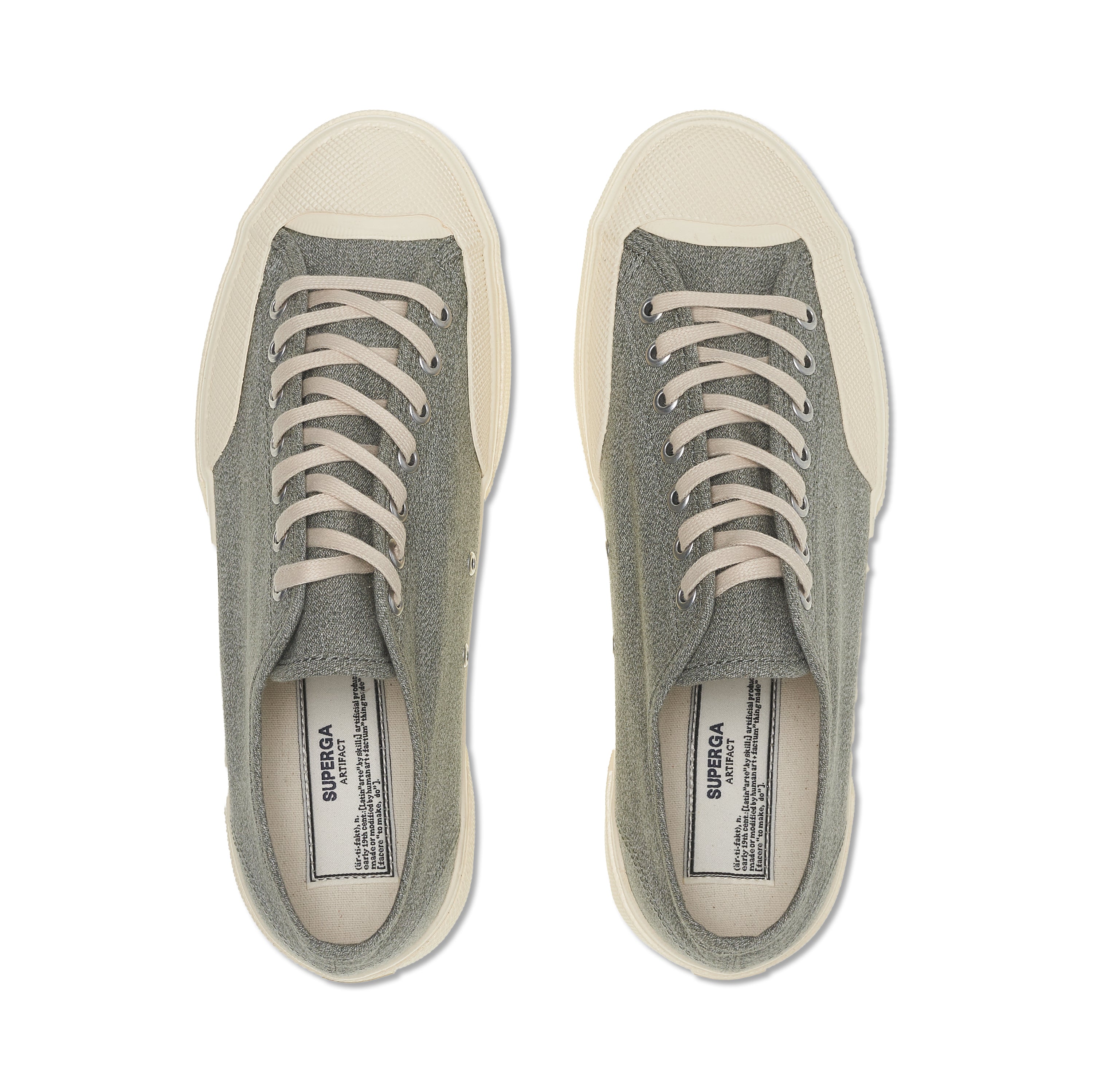 Superga 2432 CSV Salt Pepper Sneakers - Light Grey. Top view.