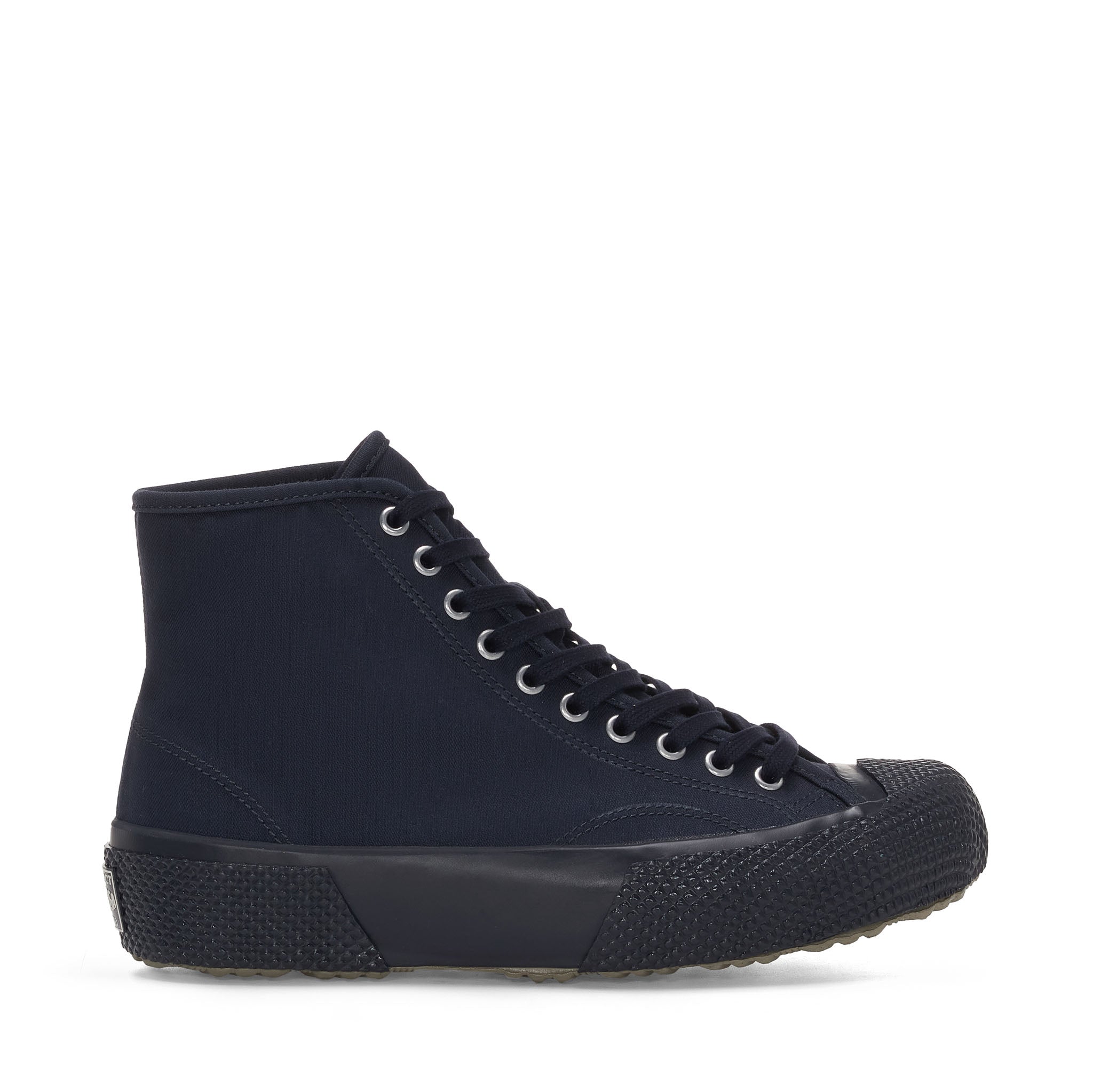 Superga 2435 BK Sateen Sneakers - Navy. Side view.