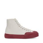 Superga 2433 Collect Workwear Sneakers - White / Red. Side view.