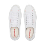 Superga 2490 Bold Sneakers - White Red. Top view.