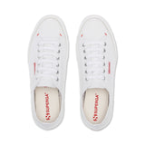 Superga 2490 Bold Sneakers - White Red. Top view.