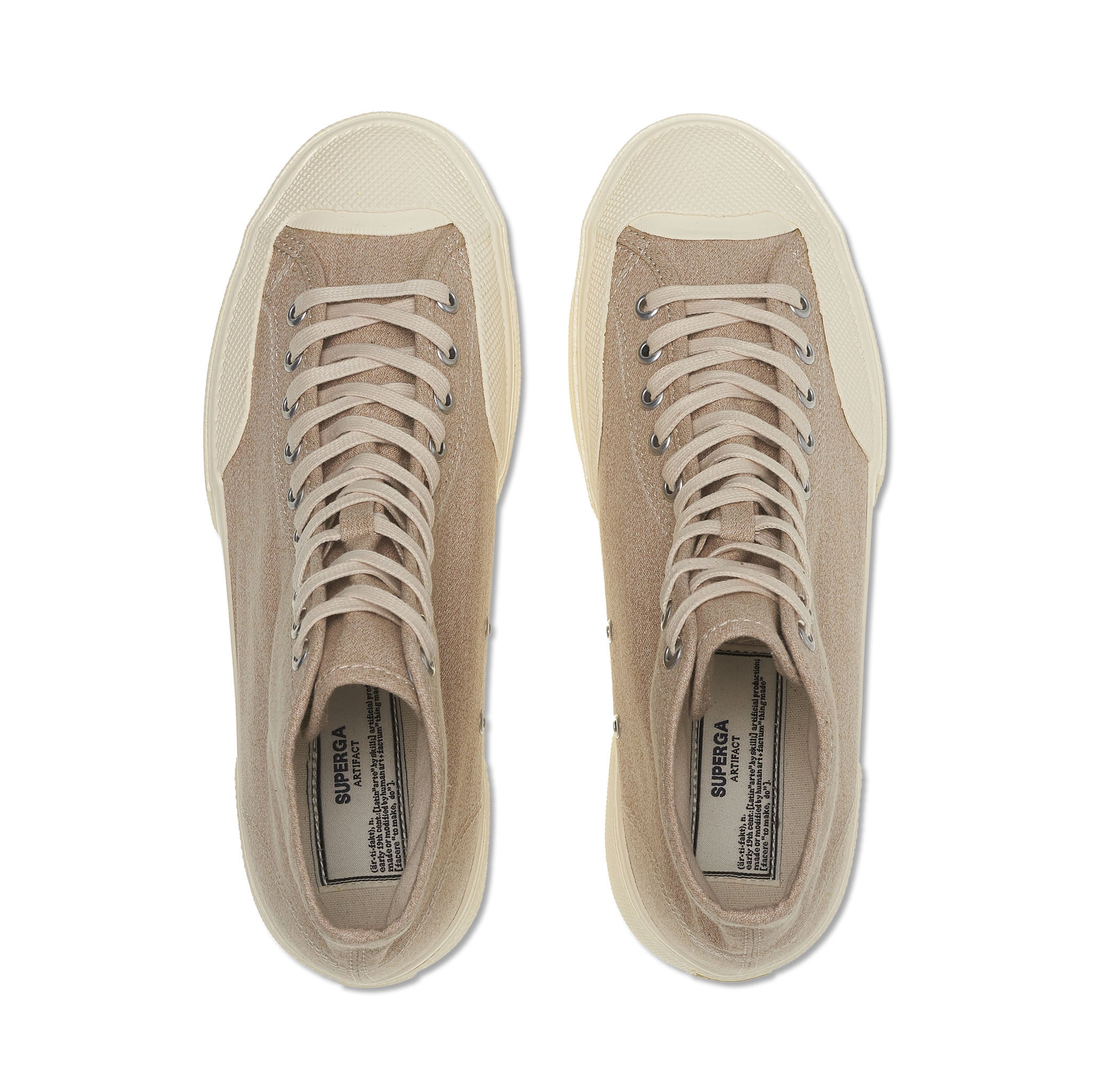 Superga 2433 CSV Salt Pepper Sneakers - Light Yellow. Top view.