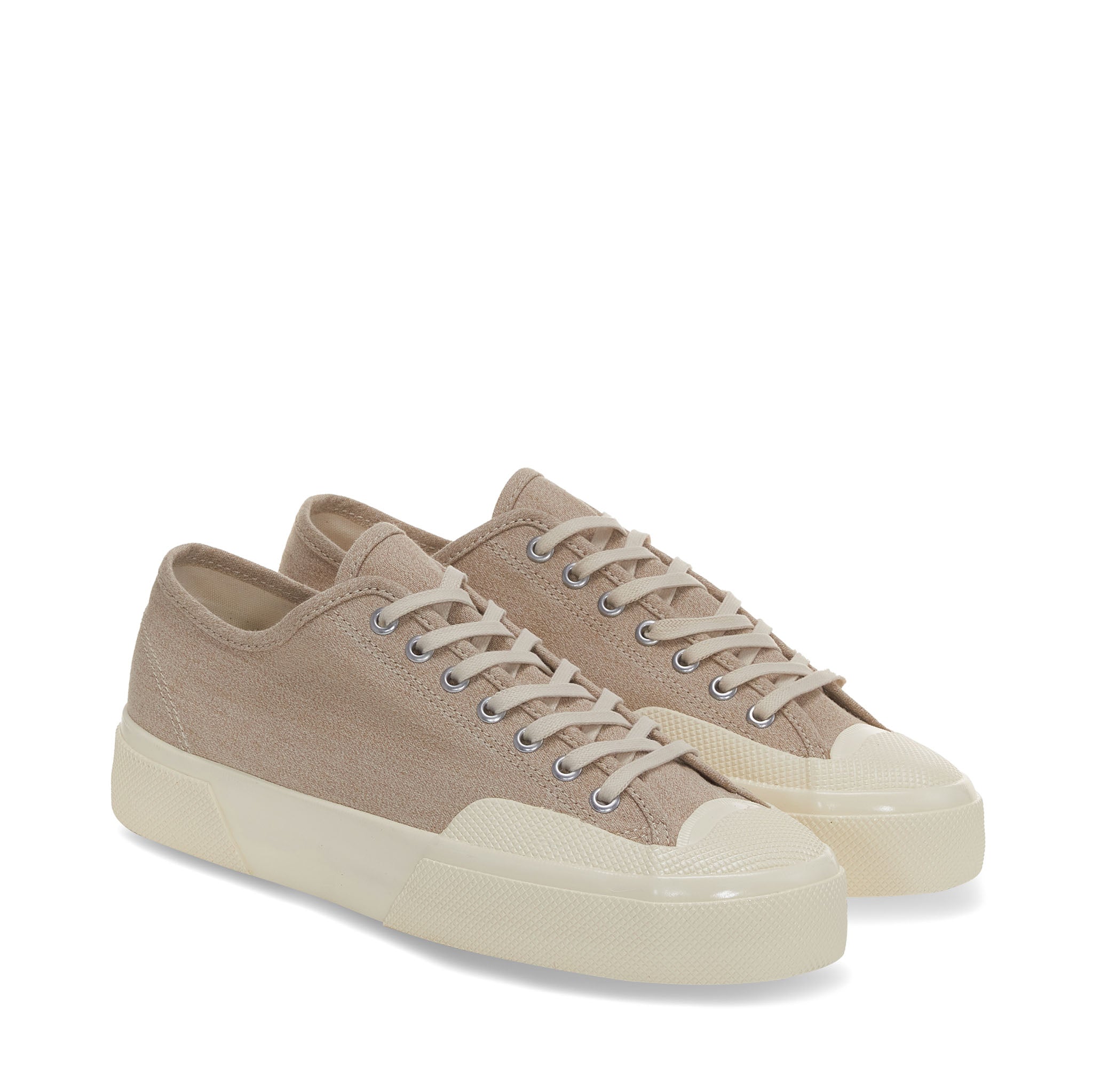 Superga 2432 CSV Salt Pepper Sneakers - Light Yellow. Front view.