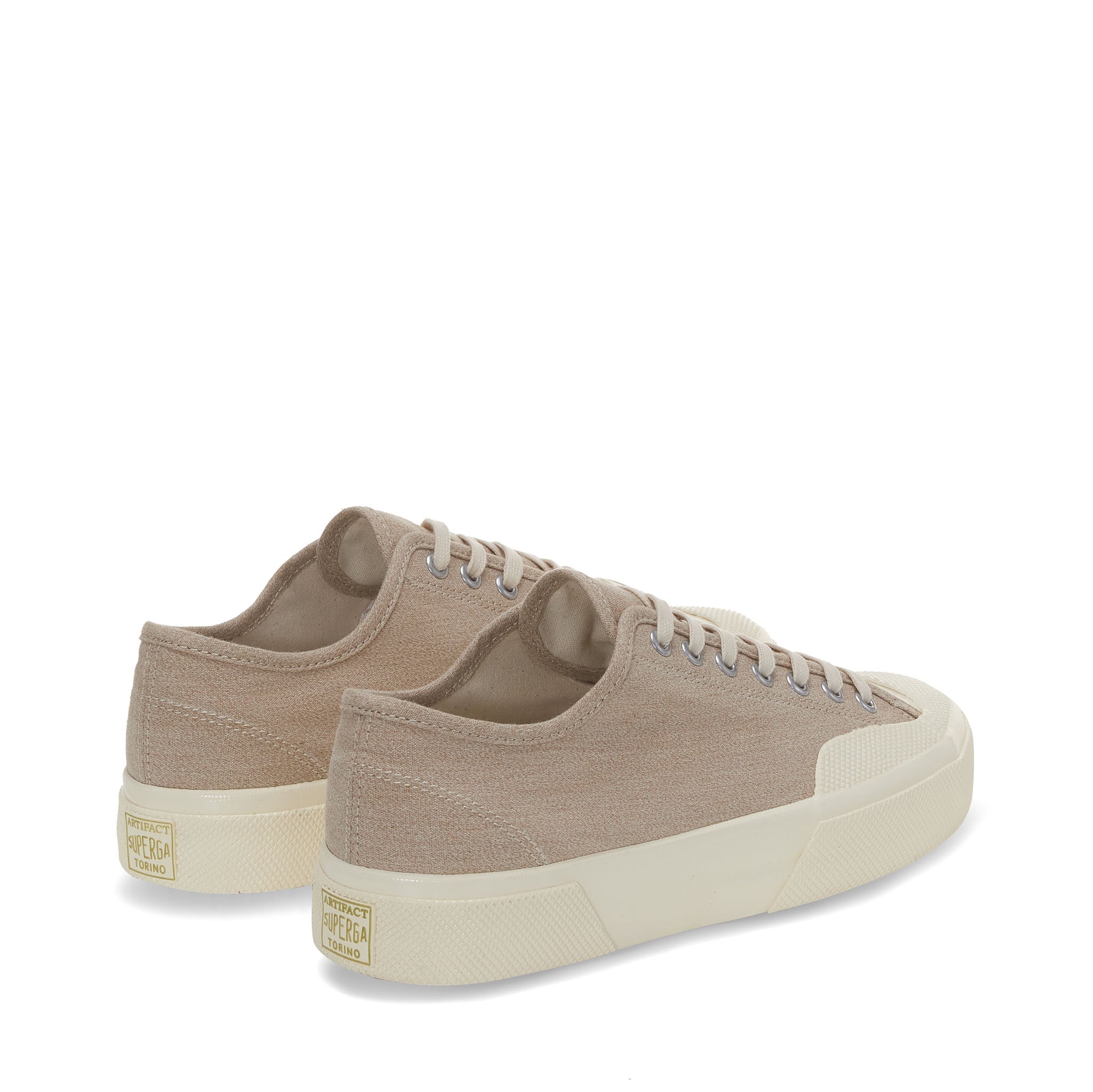Superga 2432 CSV Salt Pepper Sneakers - Light Yellow. Back view.