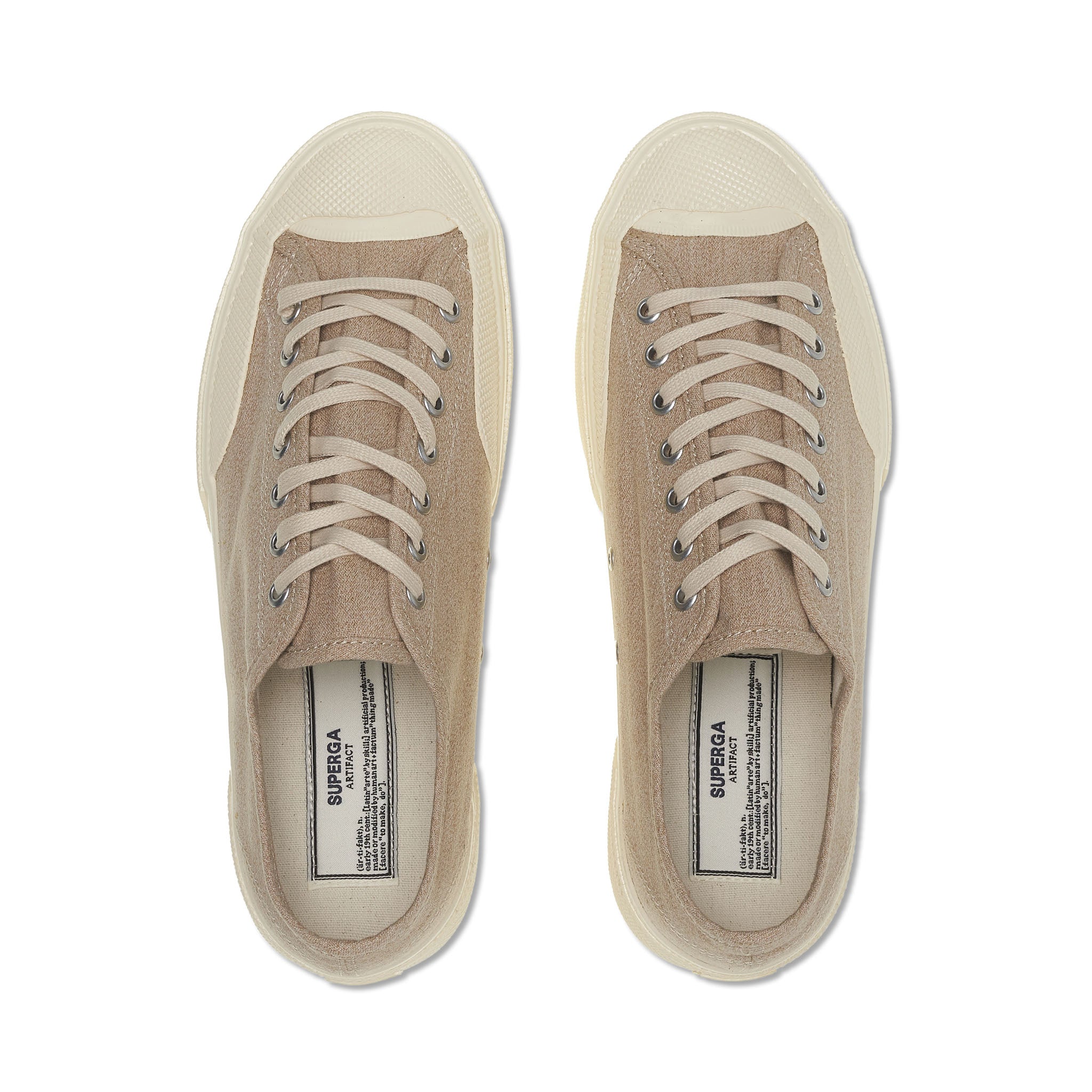 Superga 2432 CSV Salt Pepper Sneakers - Light Yellow. Top view.