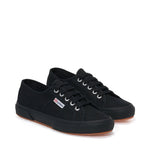 Superga 2750 Cotu Classic Sneakers - Full Black. Front view.