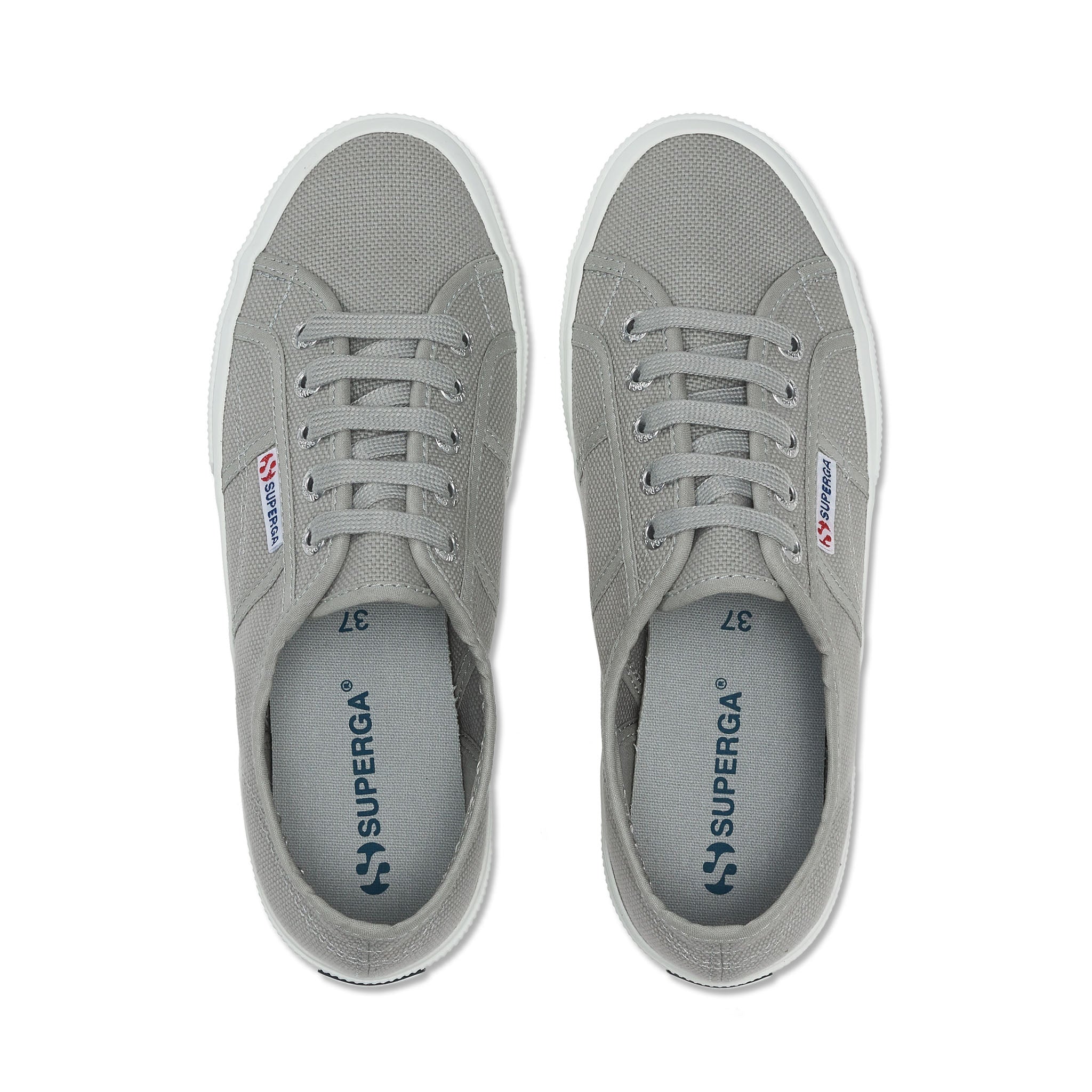 Superga 2750 Cotu Classic Sneakers - Light Grey. Top view.
