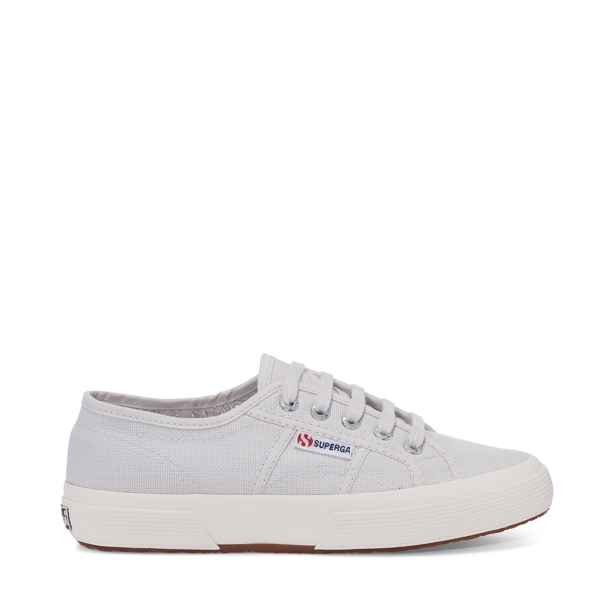 Superga 2750 Cotu Classic Sneakers - Light Grey Avorio. Side view.