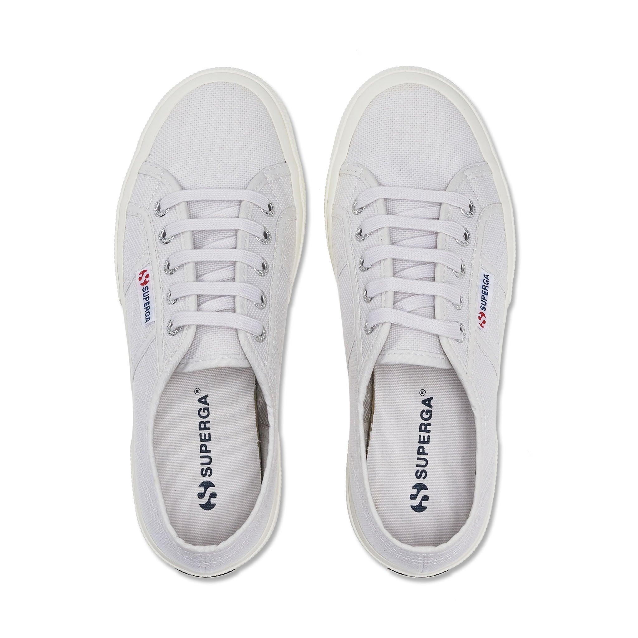 Superga 2750 Cotu Classic Sneakers - Light Grey Avorio. Top view.
