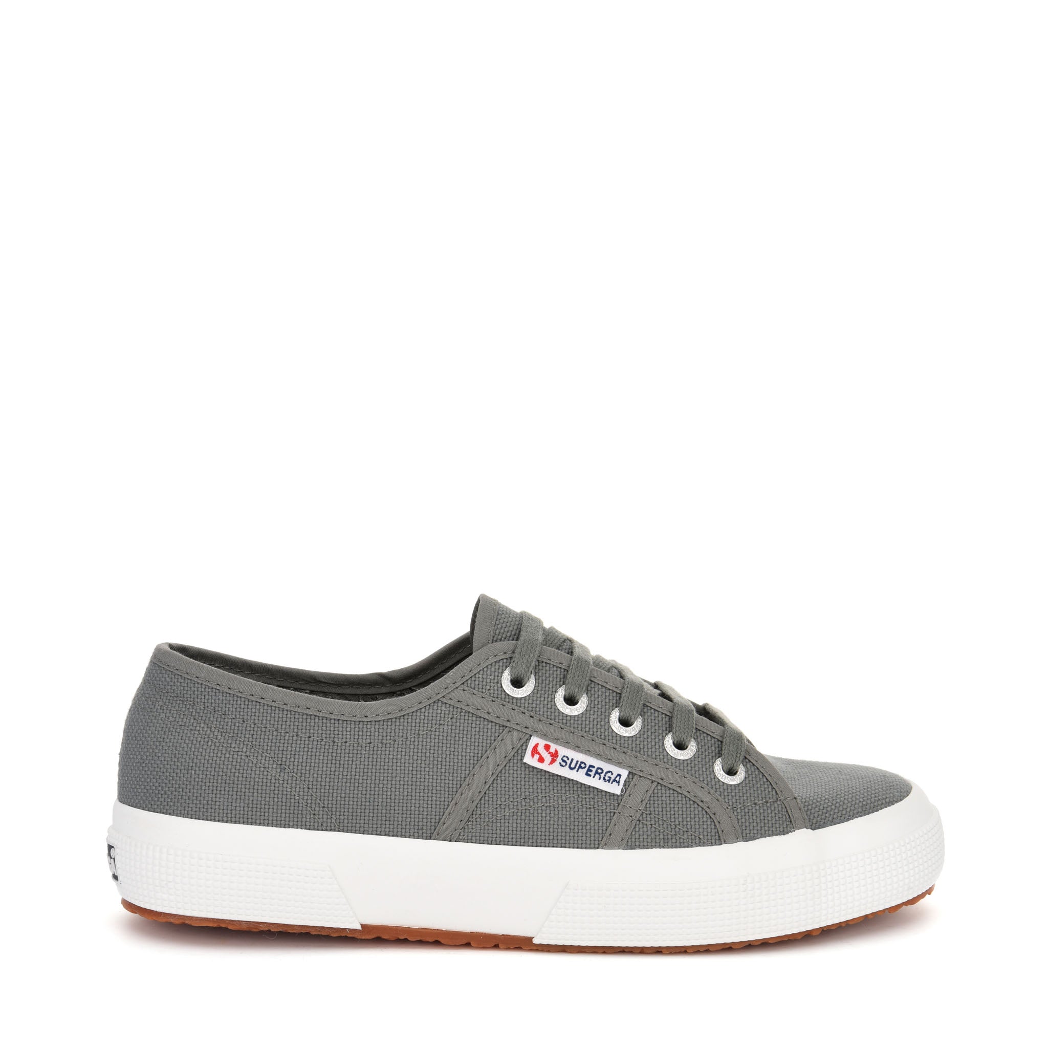 Superga 2750 Cotu Classic Sneakers - Grey Dark Sage. Side view.