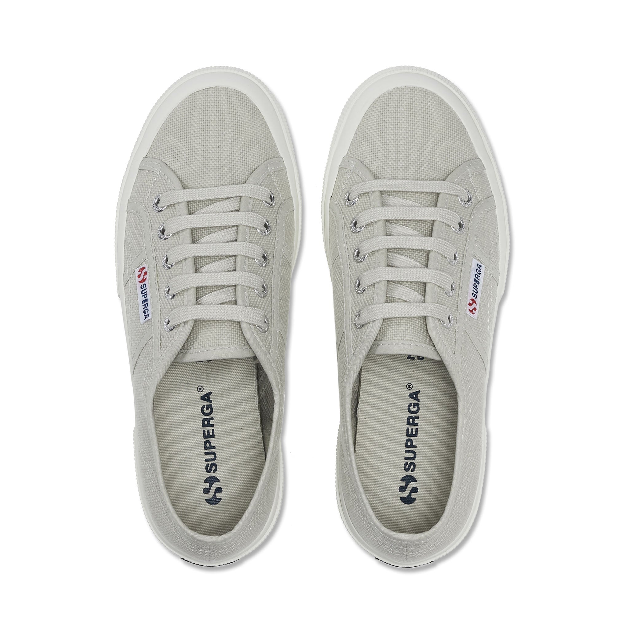 Superga 2750 Cotu Classic Sneakers - Grey Sand Avorio. Top view.