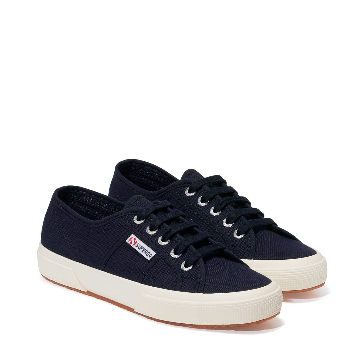 Superga 2750 Cotu Classic Sneakers - Navy Off White. Front view.