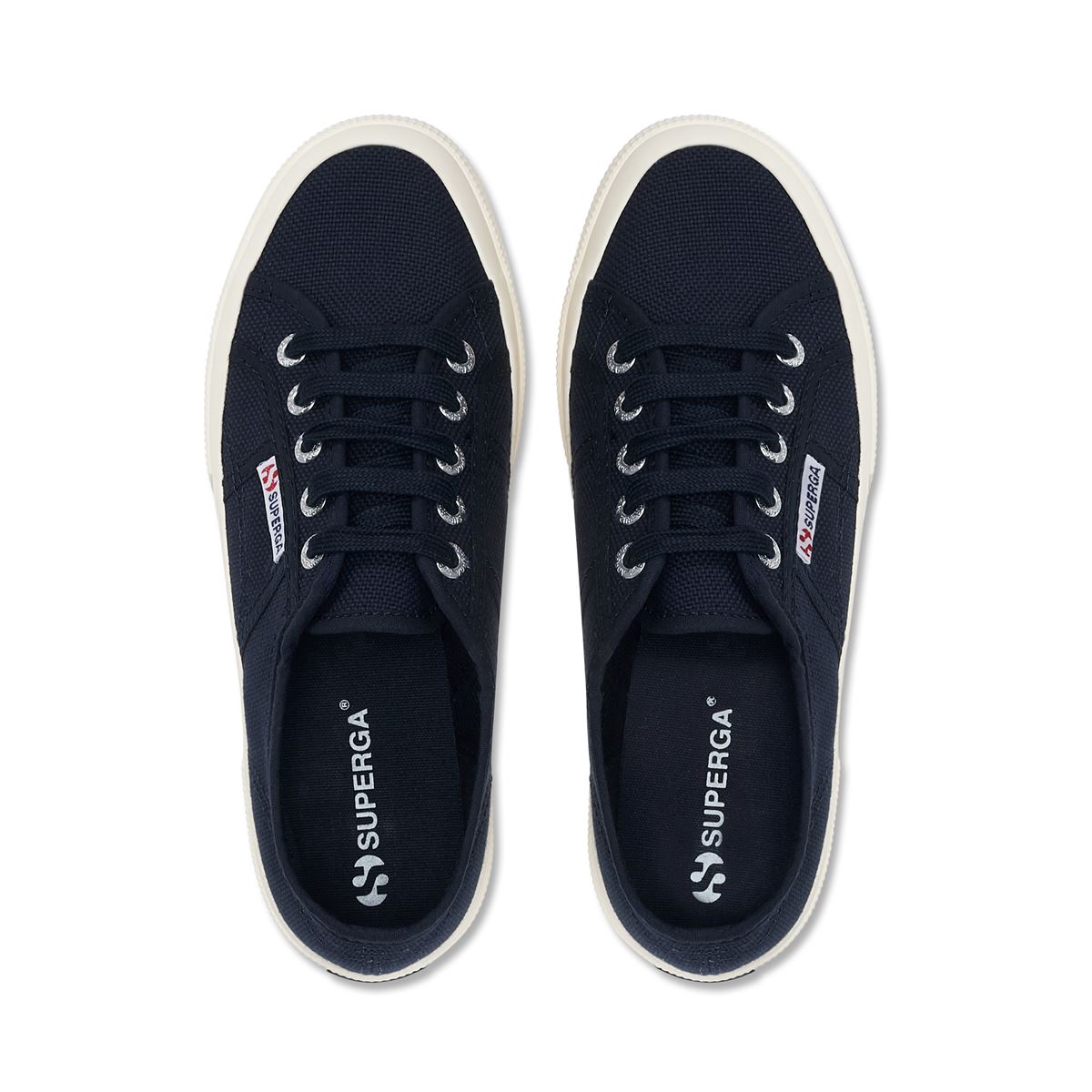 Superga 2750 Cotu Classic Sneakers - Navy Off White. Top view.