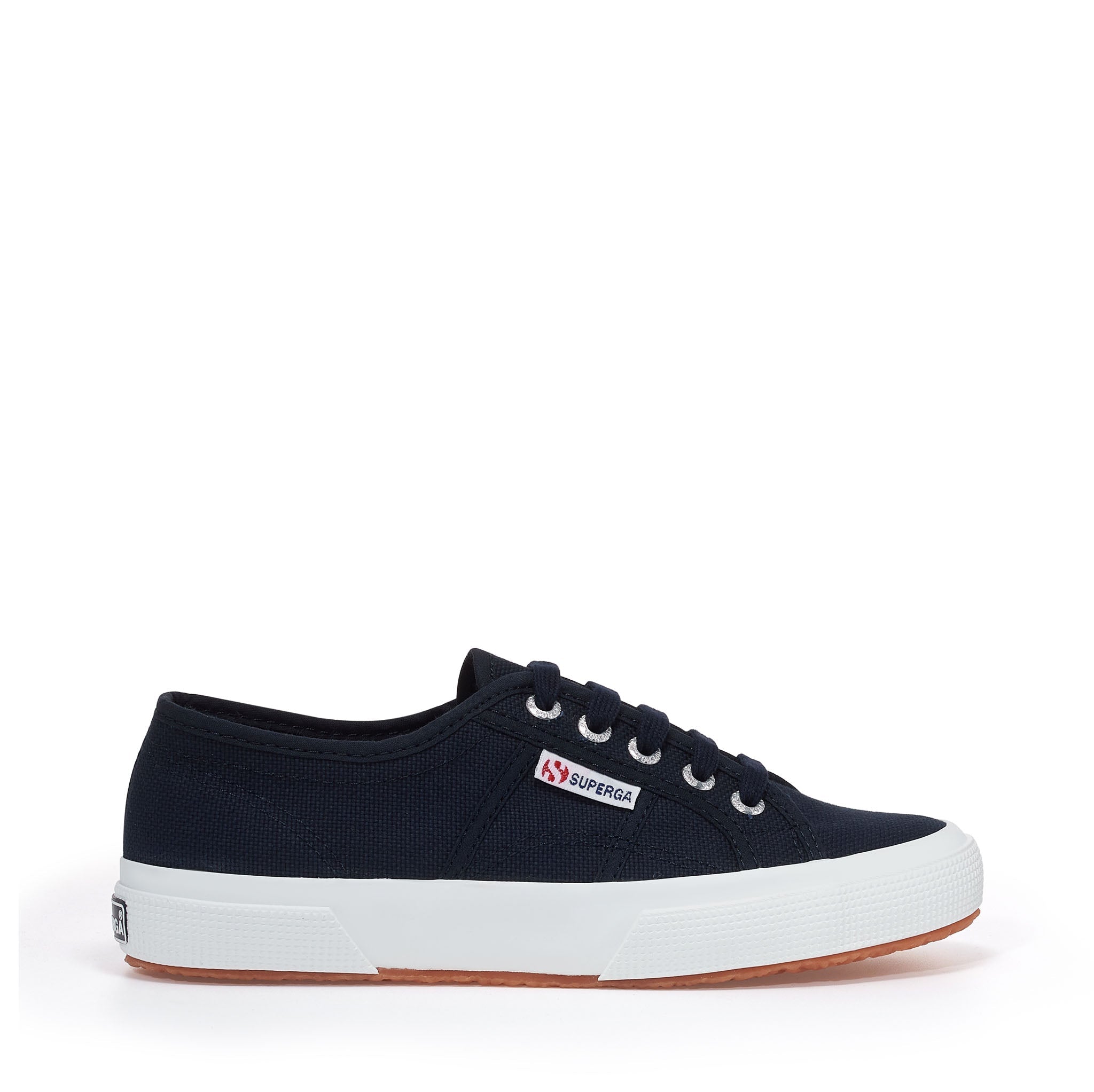 Superga 2750 Cotu Classic Sneakers - Navy White. Side view.