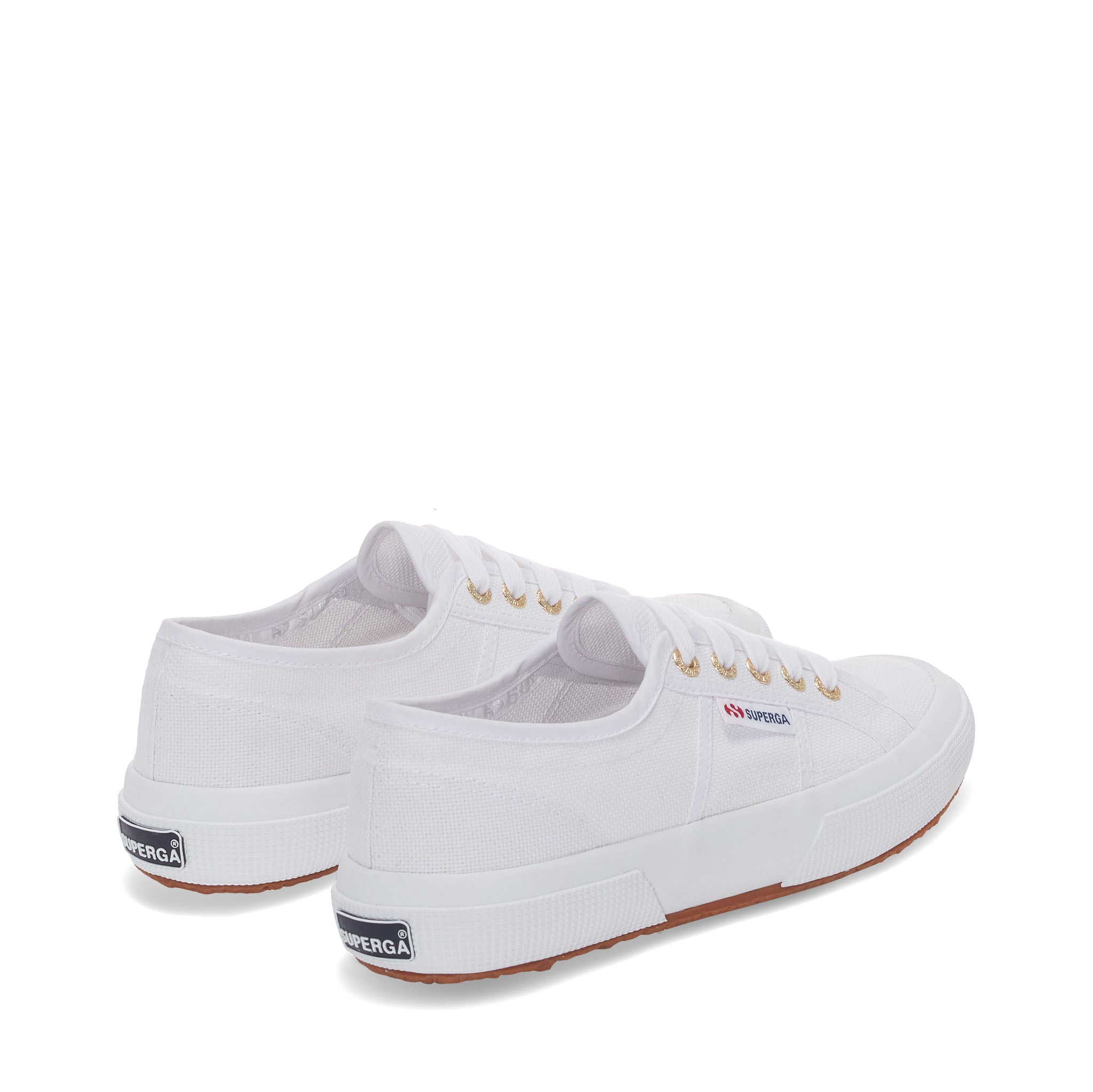 Superga 2750 Cotu Classic Sneakers - White Pale Gold. Back view.