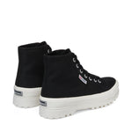 Superga 2341 Alpina High Top Sneakers - Black. Back view.